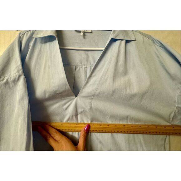 Frame Ciel Collared Deep V-Neck Oversized Wide Sleeve Lindsay Resort Dress S - Picture 8 of 9